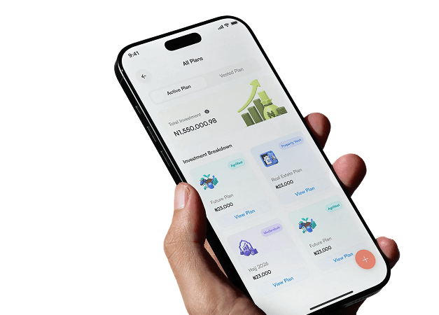 Hand holding Thamani app